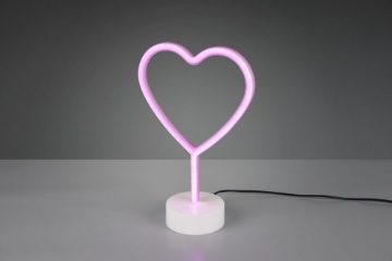 Immagine di Lumetto Led Moderno Heart Cuore Rosa con Usb Trio Lighting
