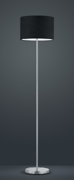 Immagine di Piantana Hotel Nichel Paralume Tessuto Nero Ø35 cm Trio Lighting
