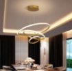 Immagine di Lampadario Da Soggiorno Tre Anelli Luminosi Led 60w 3000k Iole S3 Gea Luce