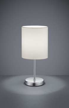 Immagine di Lume Tavolo Jerry Cromo Paralume Bianco Ø13 cm Trio Lighting