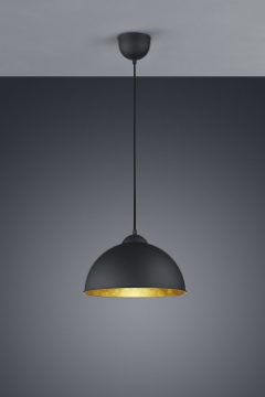 Immagine di Sospensione Cupola Metallica Nera 1xE27 Jimmy Ø31 cm Trio Lighting