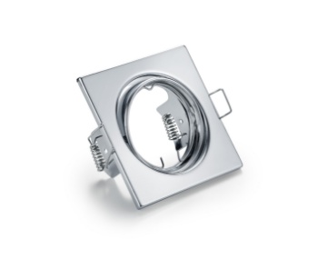 Immagine di Faretto Incasso Quadrato Cromo 80mm GU10 Orientabile Jura Trio