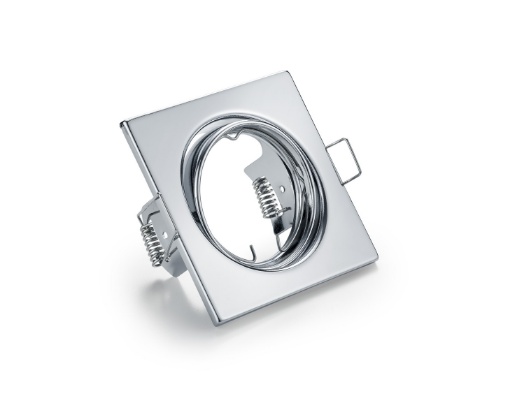 Immagine di Faretto Incasso Quadrato Cromo 80mm GU10 Orientabile Jura Trio