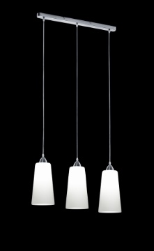 Immagine di Sospensione Koni Illuminazione Tavolo 3xE27 Vetri Bianchi Trio Lighting