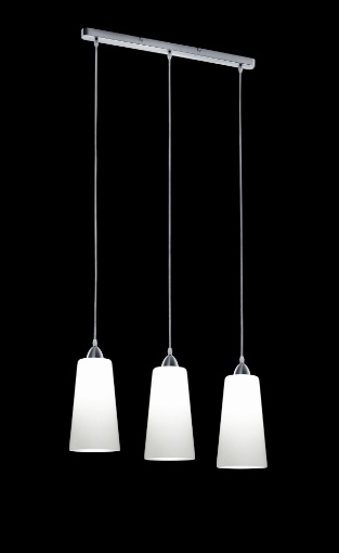 Immagine di Sospensione Koni Illuminazione Tavolo 3xE27 Vetri Bianchi Trio Lighting