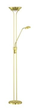 Immagine di Lampada da Terra Spock Ottone Led Dimmer Orientabile con Spot da Lettura Trio Lighting