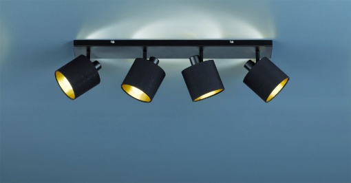 Immagine di Faretto Tommy 4xE14 Spot Nero L70 cm Trio Lighting