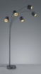 Immagine di Piantana Tommy Nero 5xE14 Tessuto Nero e Oro H200 cm Trio Lighting