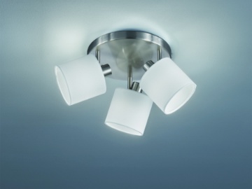 Immagine di Plafoniera Tommy 3 Faretti Spot Orientabili E14 Nichel Ø25 cm Trio Lighting