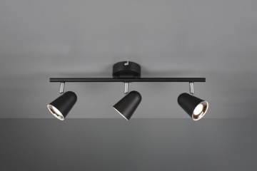 Immagine di Faretto Toulouse Nero 3 Spot Led L48 cm Trio Lighting