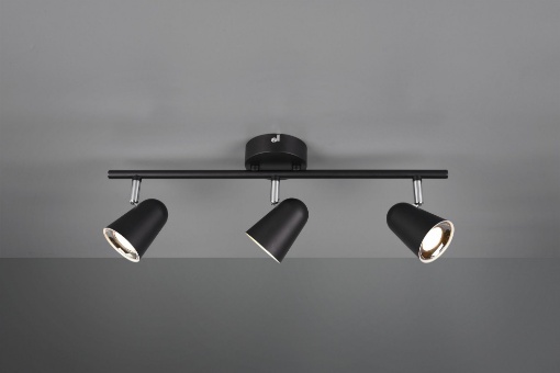Immagine di Faretto Toulouse Nero 3 Spot Led L48 cm Trio Lighting