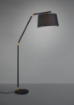 Immagine di Piantana Nera Tracy Paralume Tessuto E27 H175 cm Trio Lighting