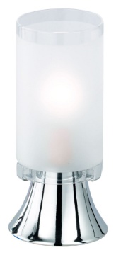 Immagine di Lampada Da Tavolo Moderna Cromo con Vetro Bianco Tube Ø7 cm Trio Lighting
