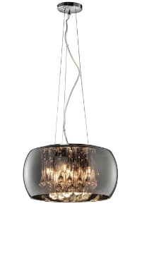 Immagine di Lampadario Vapore Vetro Cromo con Pendenti Ø40 cm Trio Lighting