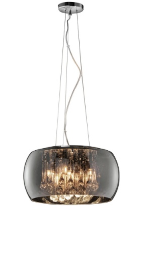 Immagine di Lampadario Vapore Vetro Cromo con Pendenti Ø40 cm Trio Lighting