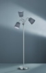 Immagine di Piantana Windu Nichel con Paralumi Grigi E27 H140 cm Trio Lighting