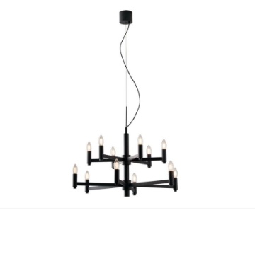 Immagine di Lampadario 12 Luci In Metallo Grigio Ardesia Karol Fan Europe