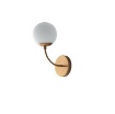 Immagine di Applique Da Parete Stile Contemporaneo Oro Sfera Bianca Themys Fan Europe