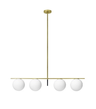 Immagine di Lampadario Jugen Ottanio Moderno 4 Sfere Vetro L120 cm Miloox