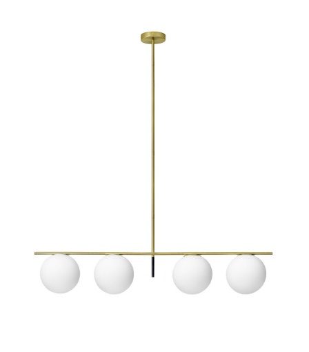 Immagine di Lampadario Jugen Ottanio Moderno 4 Sfere Vetro L120 cm Miloox