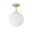 Immagine di Plafoniera Soffitto Jugen Ottone Design Sfera Vetro Bianco 1xE27 Miloox