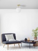 Immagine di Plafoniera Soffitto Jugen Ottone Design Sfera Vetro Bianco 1xE27 Miloox