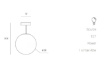Immagine di Plafoniera Soffitto Jugen Ottone Design Sfera Vetro Bianco 1xE27 Miloox