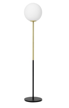Immagine di Piantana Moderna Jugen Ottone 1xE27 Sfera Vetro H170 cm Miloox
