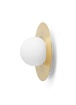 Immagine di Plafoniera Applique Hat Ottone 1xG9 Vetro Bianco Ø30 cm Miloox