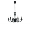 Immagine di Lampadario Con Bracci Nero 6 Luci Armstrong Fan Europe