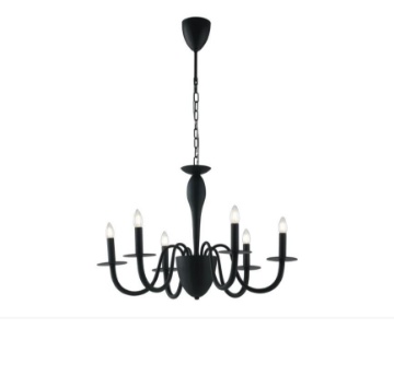 Immagine di Lampadario Con Bracci Nero 6 Luci Armstrong Fan Europe