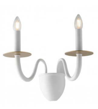 Immagine di Applique Classica 2 Luci In Metallo Bianco Oro Armstrong Fan Europe