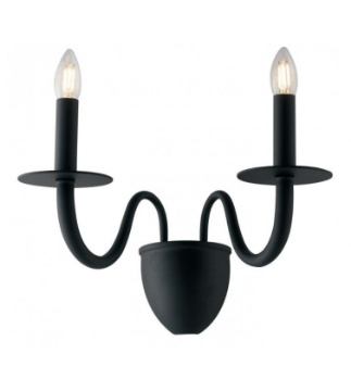 Immagine di Applique 2 Luci In Metallo Nero Armstrong Fan Europe
