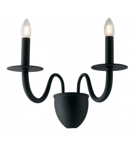 Immagine di Applique 2 Luci In Metallo Nero Armstrong Fan Europe