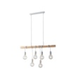 Immagine di Lampadario Legno Per Tavolo Stile Nordico 6 Pendenti Arizona