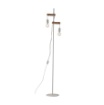 Immagine di Piantana Salotto Stile Nordico Metallo Bianco Legno 2 Luci Arizona Fan Europe