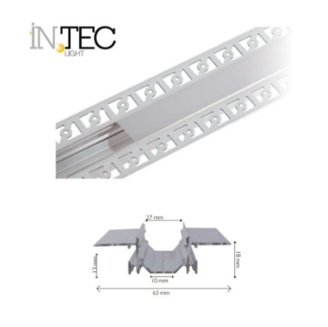 Immagine di Profilo Incasso In Alluminio Per Strip Led Gorizia 2 mt Intec Light