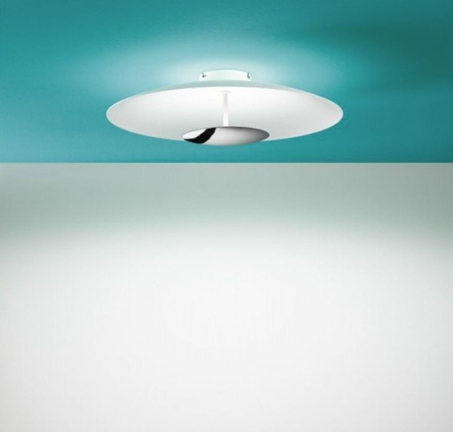 Immagine di Plafoniera Disco Led Luce Indiretta Horizon S Bianco Cromo Decòrative