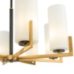 Immagine di Lampadario Moderno Fortano Ottone 8 Paralumi Vetro Bianco Maytoni