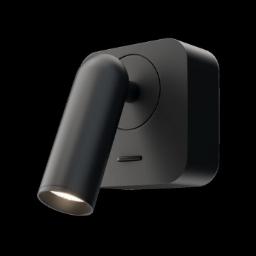 Immagine di Applique Piastra Quadrata Parete e Spot Led Orientabile Mirax Nero Maytoni