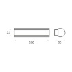 Immagine di Applique Lineare Per Esterni Led 20w 3000k Aka Nero IP65 ACB