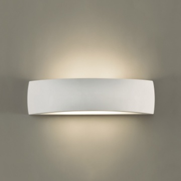 Immagine di Applique in Gesso Verniciabile Curva Alba 30 cm Biemissione 1xE14 ACB