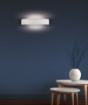 Immagine di Applique in Gesso Verniciabile Curva Alba 30 cm Biemissione 1xE14 ACB