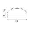 Immagine di Applique in Gesso Verniciabile Curva Alba 30 cm Biemissione 1xE14 ACB