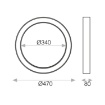 Immagine di Plafoniera Moderna Anello Bianco Led 38w Switch CCT Aliso Ø47 cm ACB
