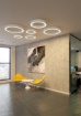 Immagine di Grande Plafoniera Anello Bianco Led 75w CCT Aliso Ø80 cm ACB