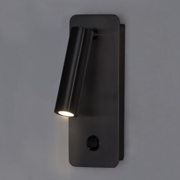 Immagine di Applique Compatta Nera Aron Led Orientabile 3000K Per Camera Da Letto ACB