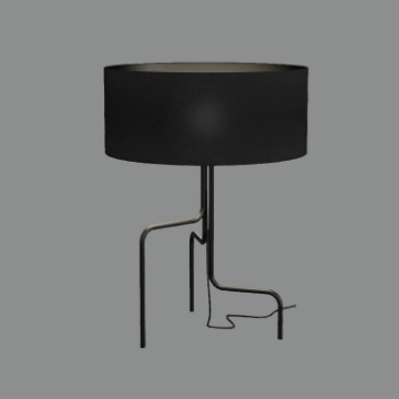 Immagine di Elegante Lume Moderno Treppiede Borneo Paralume Nero 1xE27 ACB