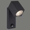 Immagine di Applique Orientabile Grigio Per Esterni IP54 Led 3000K con Sensore Movimento Cala ACB