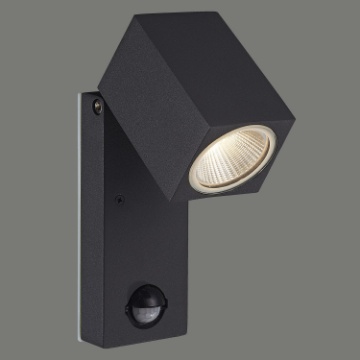 Immagine di Applique Orientabile Grigio Per Esterni IP54 Led 3000K con Sensore Movimento Cala ACB